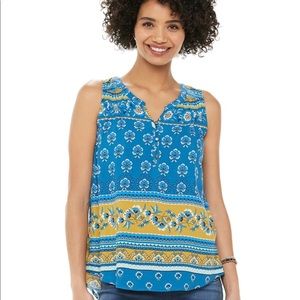 NWT Sonoma Goods for Life 3 button Pintuck tank